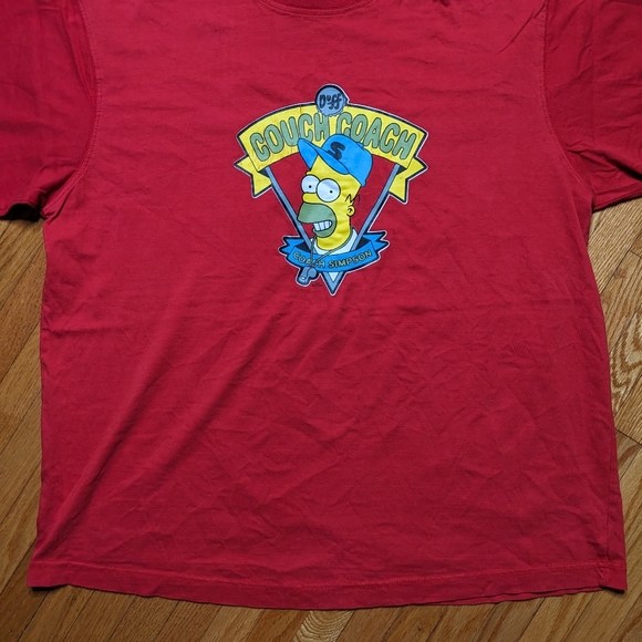 Vintage Simpsons Shirt Large Red Men's unisex retro - Picture 3 of 13